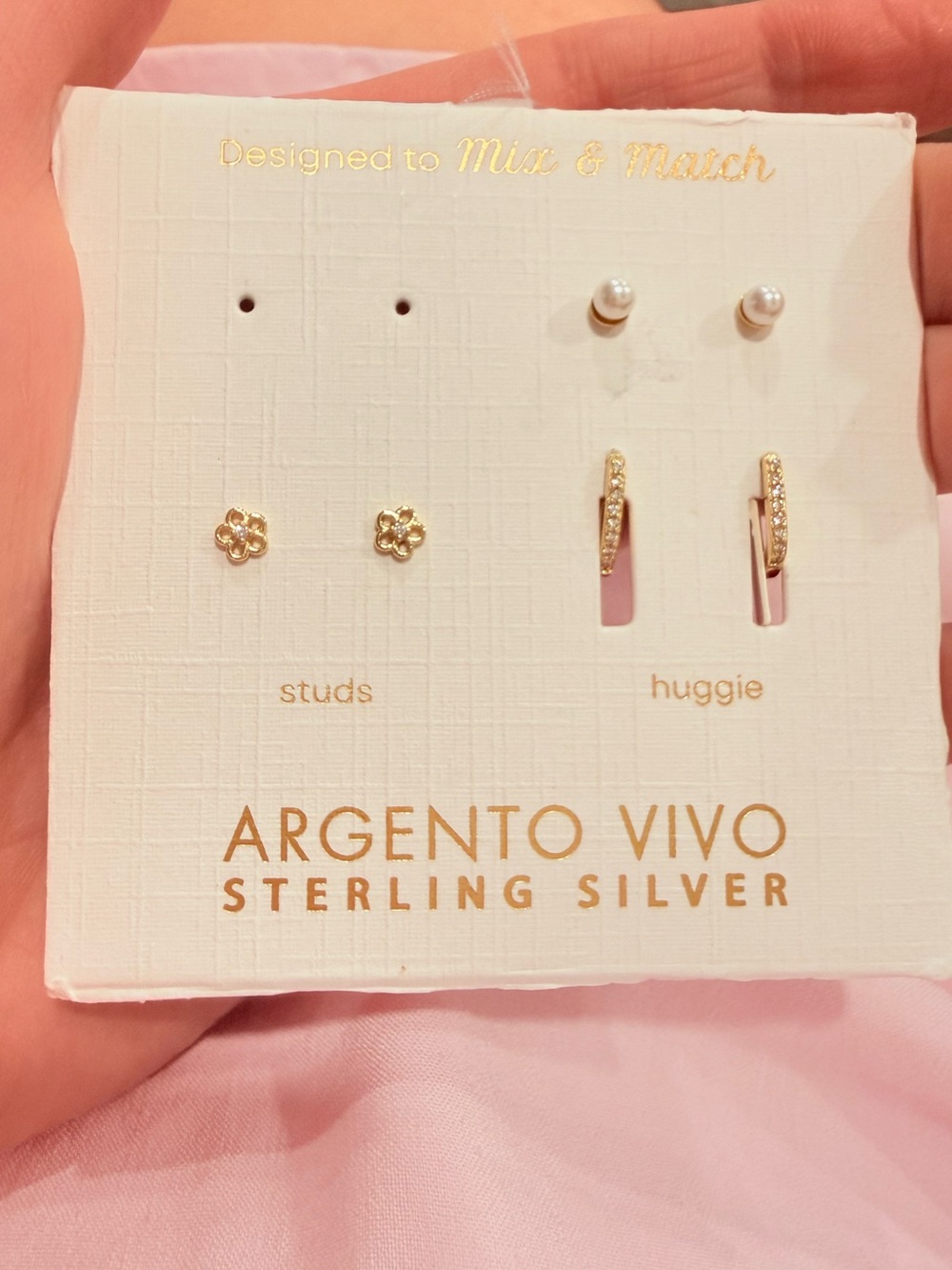 Argento Vivo Gold-Tone and Pearl Earring Set
